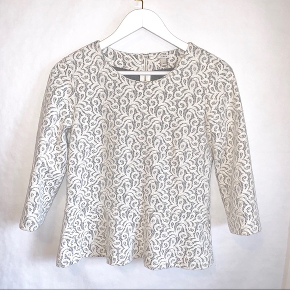 J.CREW Lace Peplum Professional Top - Picture 3 of 8